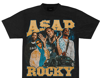 Project thumbnail - asap rocky 90s vintage bootleg t-shirt design