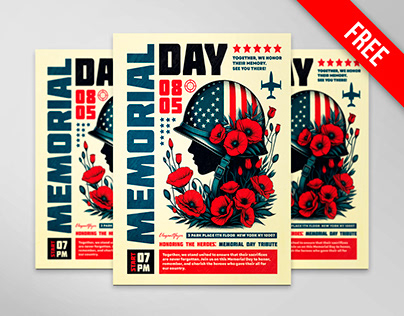 Free Memorial Day Flyer PSD Template