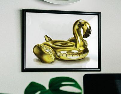 Gold flamingo Poster