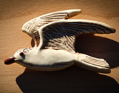 Ceramic miniature - flying seagull souvenir