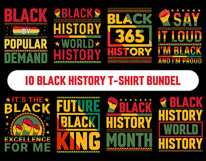 Black History T-Shirt Design Bundel
