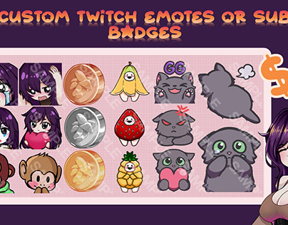 Twitch or Discord emotes/badges