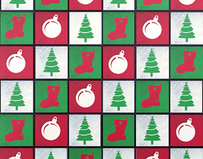 Cute Christmas Icon Grid Pattern
