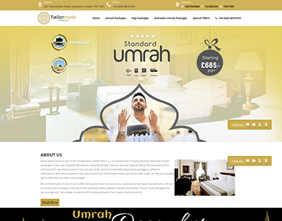 Tailor Made Umrah Homepage Layout (UK)