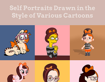Self Portaits Drawn in the Style Of Various Cartoons