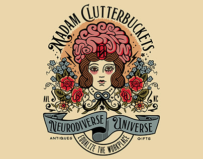 Logo for Madam Clutterbuckets Neurodiverse Universe