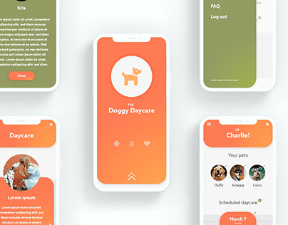 Doggy daycare app concept