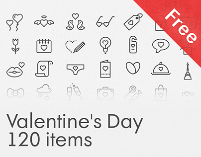 Free Valentine's Day icon set