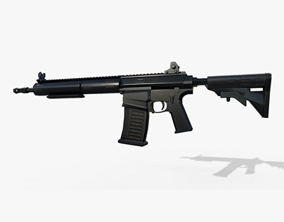 Low Poly Troy Par Rifle 3D Model