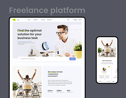 Redesign concept FL.ru - big freelance platform