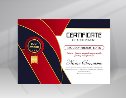 Certificate Template With Luxury Pattern