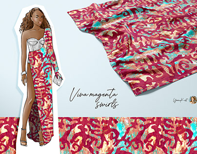 Viva magenta textile pattern design