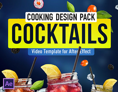 Cooking Design Pack Cocktails | After Effects Template