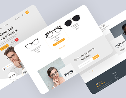 Optical eyeglasses full landing page design