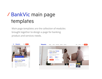 BankVic main page templates