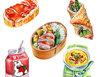 Watercolor food illustration