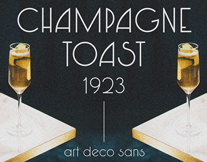 Champagne Toast 1923 - Art Deco Sans