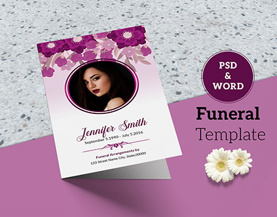 Printable Floral Funeral Program Template | Obituary Te