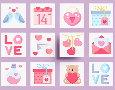 Illustrations for Valentine's Day | Stickers | Icons