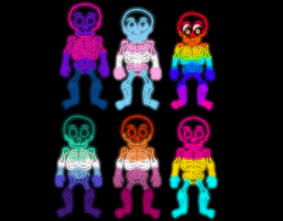pride flag skeletons for character design