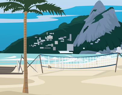 Cenário para Animação Praia Rio