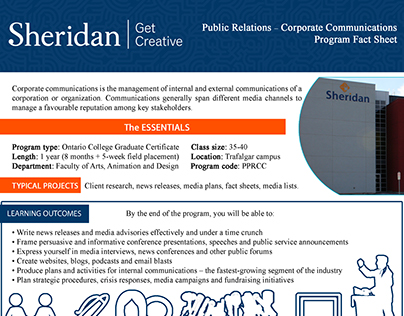 Fact Sheet: Corporate Communications, Sheridan College