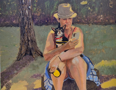 Дама с собачкой. Lady with a dog.