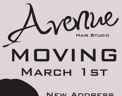 Avenue Hair Studio Moving Signage