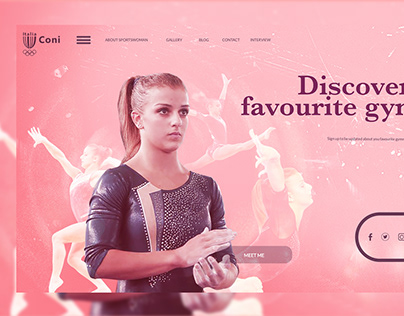 Discover your favorite gymnast, UI graphic concept.