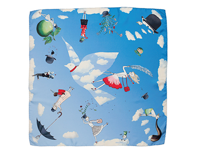 Delvaux scarf "la science", Magritte limited collection