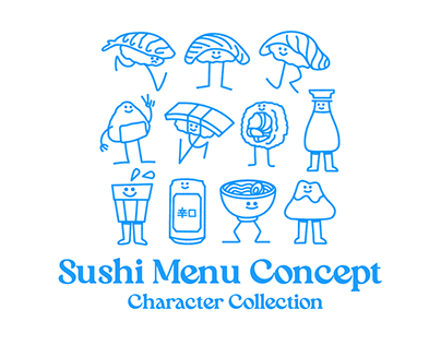 Sushi Menu Character Mascots