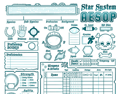 Star System: Aesop - Character Sheet Design
