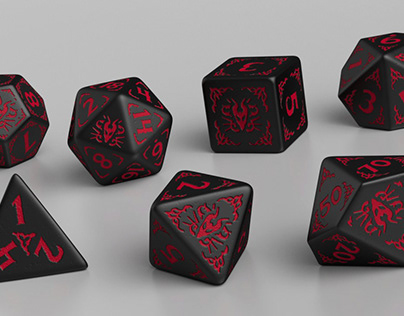 Dragons of the Red Moon Dice Set and Packaging