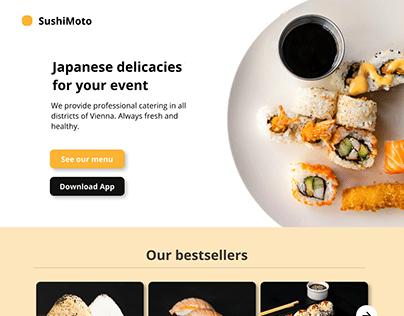 Landing page design for a catering company (redesign)