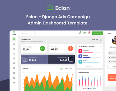 Eclan - Django Ads Campaign Admin Dashboard Template