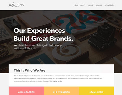 Avalon9 Studios - Homepage Design