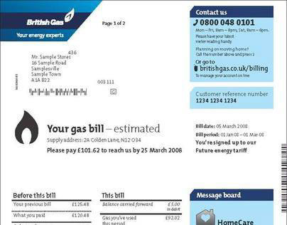 British Gas - customer bills and statements
