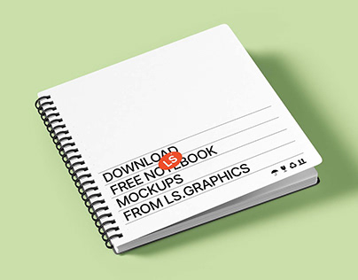 Free Rounded Corners Spiral Notebook Mockup (PSD)