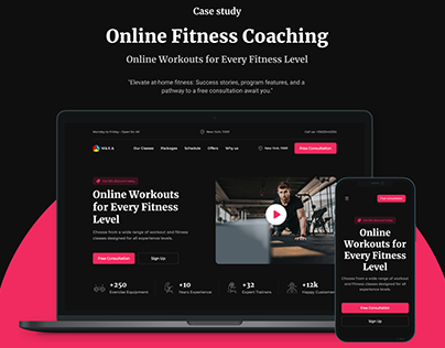 Online fitness Couching landing page Case Study