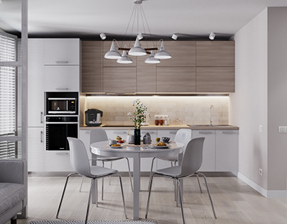 Project of a bright spacious kitchen. canada 2019