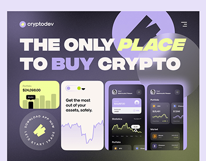 Crypto Currency App Landing Page UI Design
