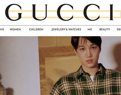 Kai x Gucci Webpage Design