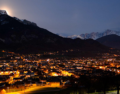 Timelapse 4K Sunset Nightfall Sallanches Mont Blanc