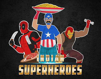 Indian Superheroes - Cartoon Illustration