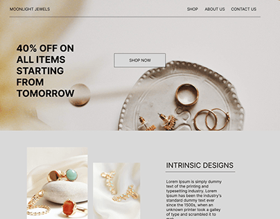 UI Design- Landing page for a Jewellry Buisness