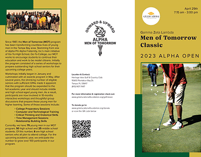 Fraternity Golfing Event Brochure