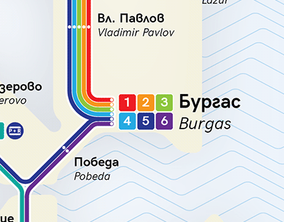 Burgas urban railway map fantasy