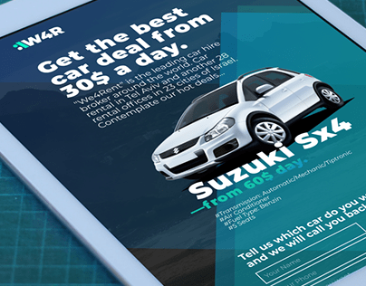 Responsive landing page for rental car company.