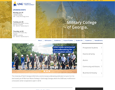 UNG Homepage Design