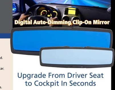 Clip-on auto dimming mirror - automotive aftermarket
